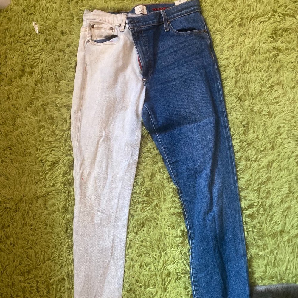 Alice & Olivia Jeans Boyfriend Jeans Two Tone Blue